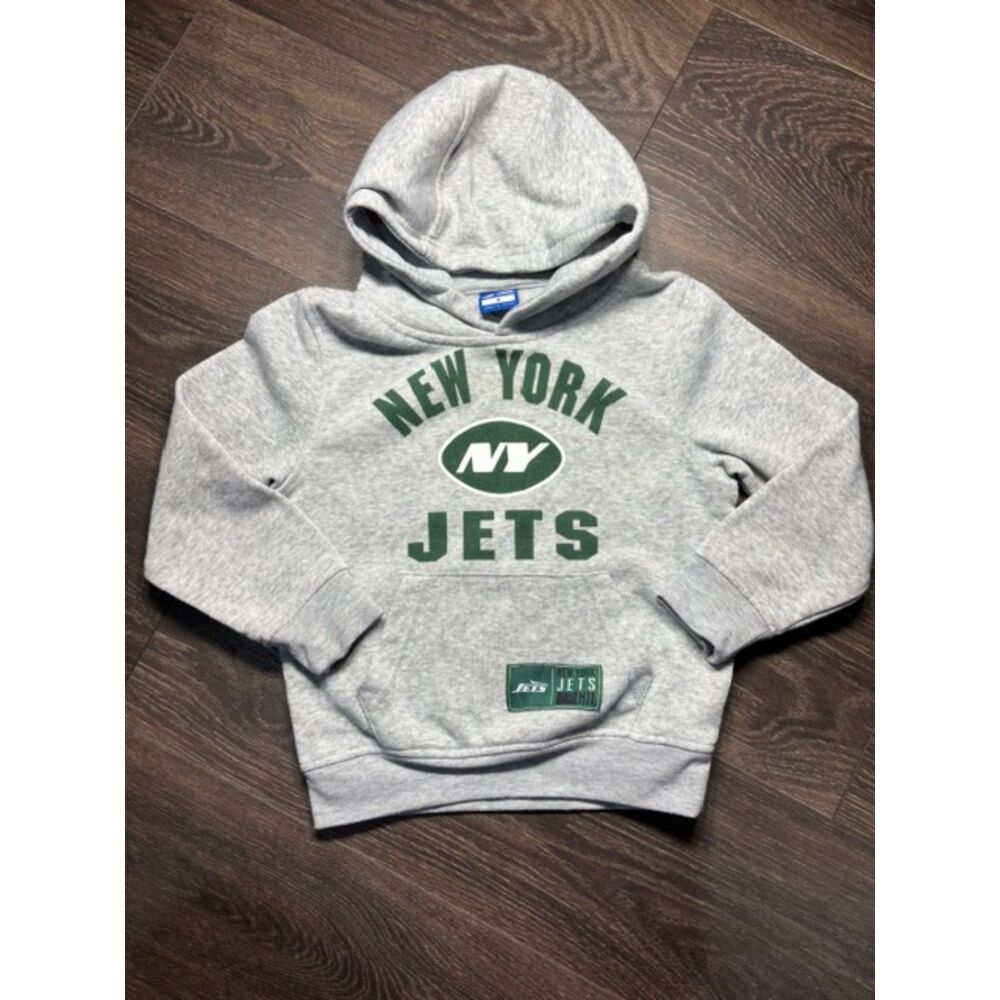 New York Jets Kids Hoodie Size 4 Gray NFL Ultra Game Pullover Sweatshirt